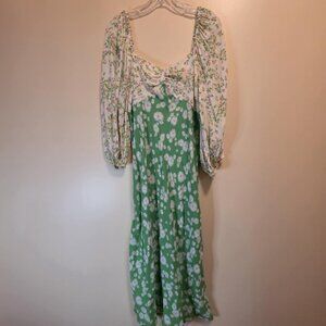 Rixo Maxi Floral Green Dress 12